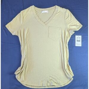 89th + Madison Women's V-Neck Pocket T-Shirt Top Tee Basic Casual‎ NWT Small S